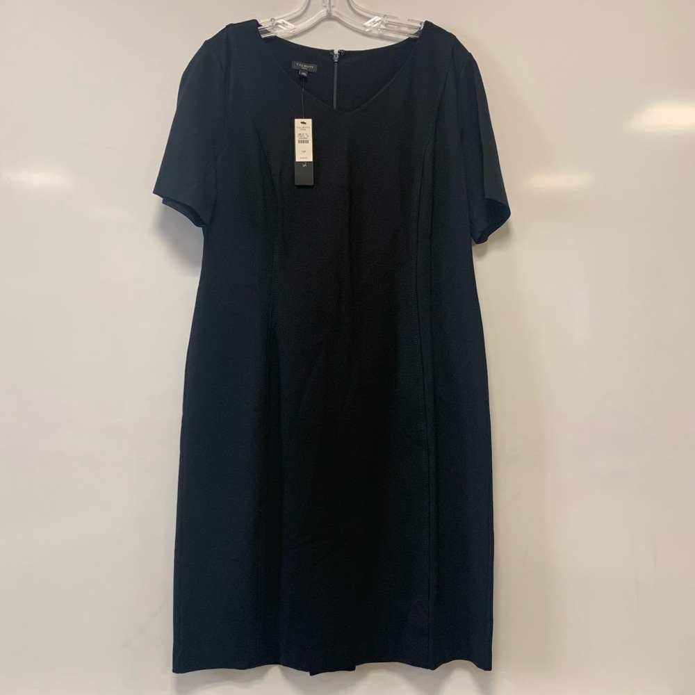 Black Short-Sleeve Petite Talbots Dress